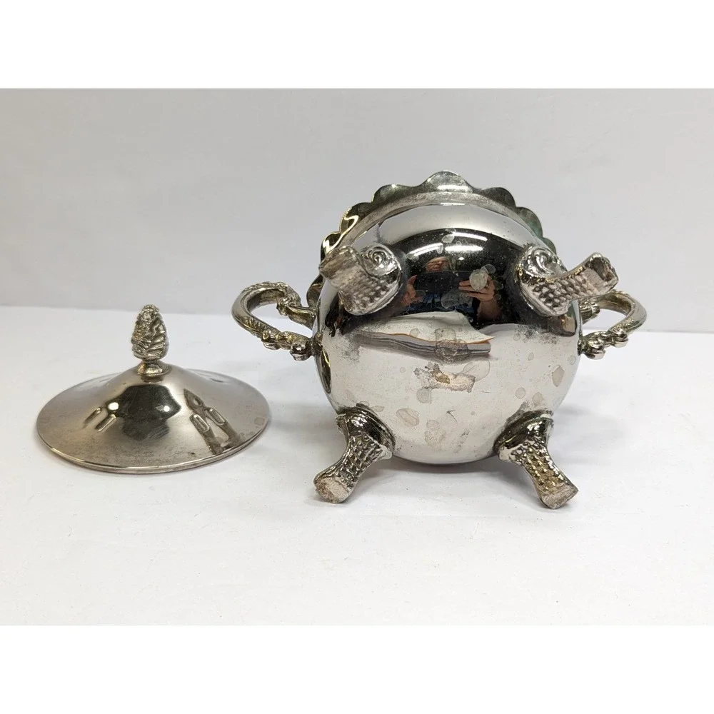 Silver Plated Creamer Pitcher with Lid‎ Vintage